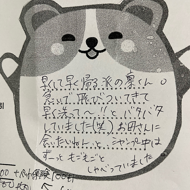 いつものようにサロンのお姉さんからお手紙を頂いて、今回もメッセージ頂きました😊
凛、そんなに文句垂れてるのか🤣🤣