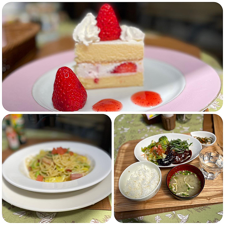 とうちゃん甘味噌のハンバーグ、ママさんペペロンチーノ＆🍓ショートケーキ🍰
ししまるはいつものカリカリフード💢