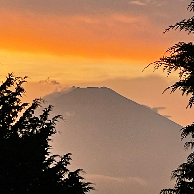 夕方夕焼けの富士山がとっても綺麗でしたー