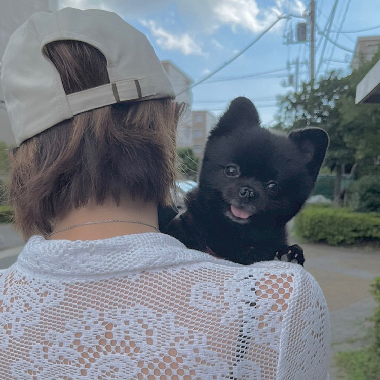 久しぶりにねぇねが帰ってきて、抱っこされてご満悦なうに(*´ω｀*)