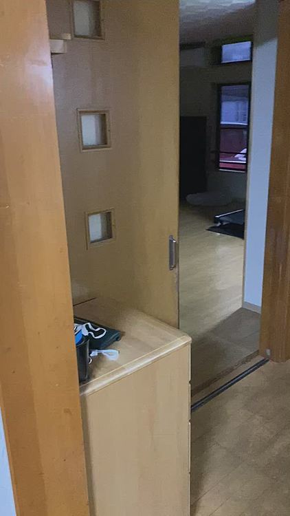 朝んぽでは、息子が、良く、シュナウザー親子と行き合うそうです。手前の部屋からもう一度、お見送りするのですが、撮影してたので、やめちゃいました😅