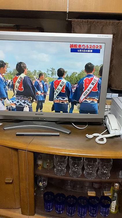 凧祭りの様子もテレビを見ておまけに、、
