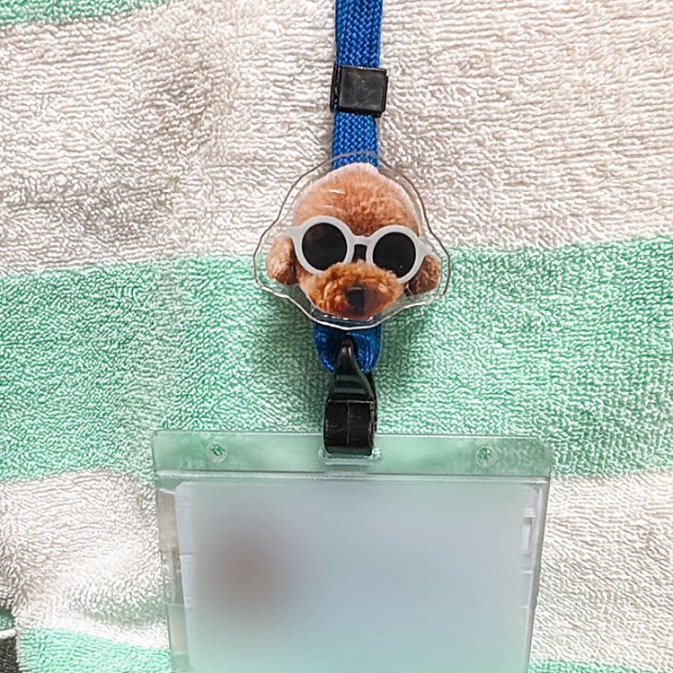ライちゃんのお顔アクリルクリップ作成
(トリミングサロンで撮ってもらった写真、データでくれるからこういうのに活用できてありがたい😊)

社員証に通しました
(うまく部品の間に通せたので落ちません)

本部のフロアとプリンターでしか使うことないから

こんなの付いていてもたぶん怒られない






