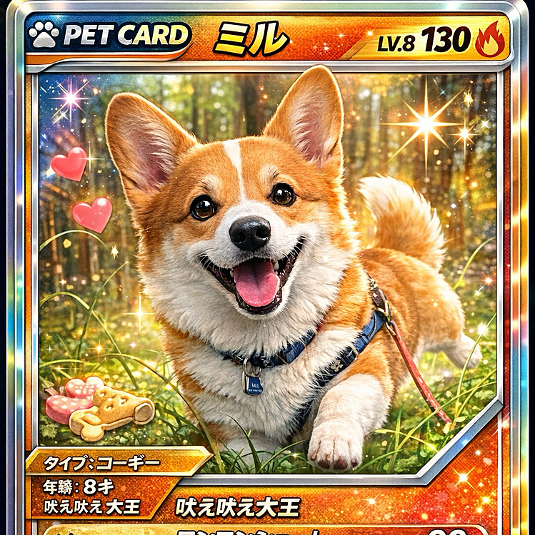 AIでトレーディングカードをデザイン。その名も吠え吠え大王、でもあんまり強くはないみたい