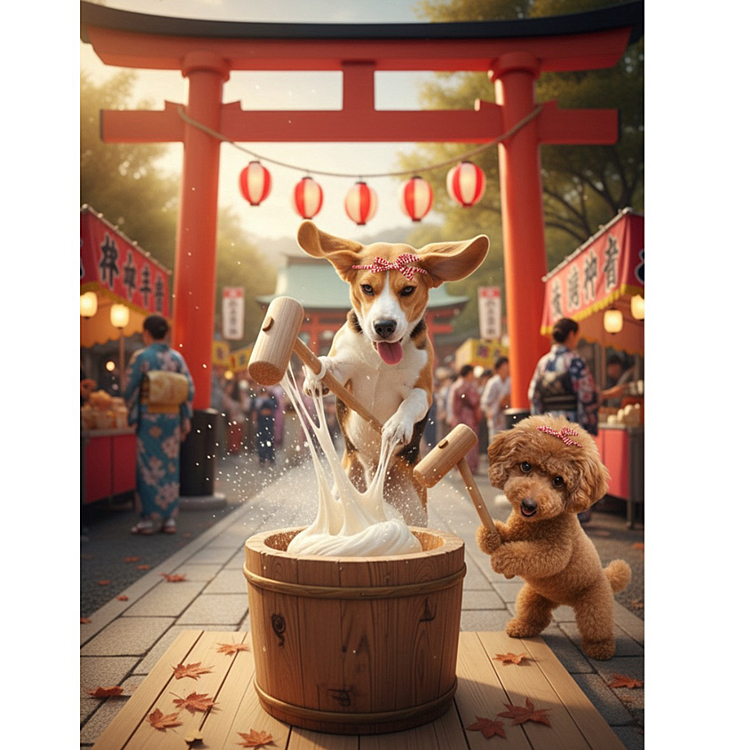 躍動感のあるお餅つきをお願いしたの、チャッピーには
ライちゃんヒヨってると思われてる😆






