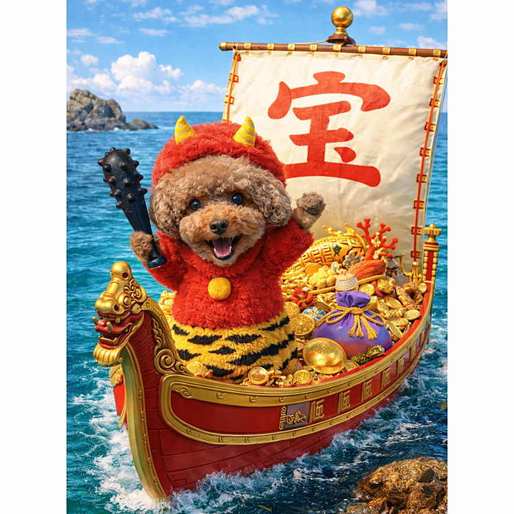 AIです(チャッピー)

海は日本海ってお願いしたんだけど

船は七福神が乗ってるようなとお願いしたらこれ

中華ぽい船…

「舟」って言ったからかなー？







