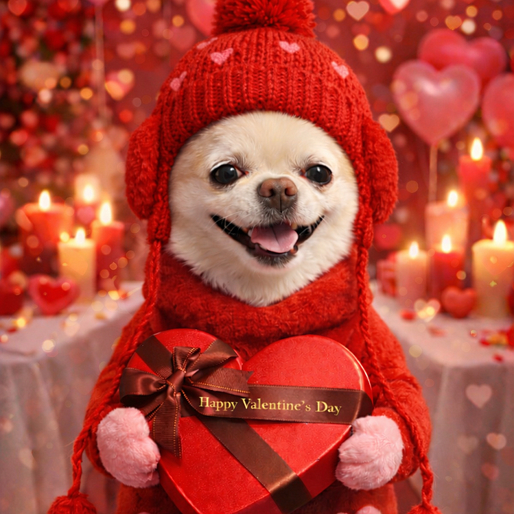 2026/02/14(土)
こんばんは🌙ハッピーバレンタイン💝
ポコちゃん男の子なのにあげる側になってしまいました😁
耳の部分垂れてるニット帽にしたかったのに耳当てがついたニット帽になっちゃった😅