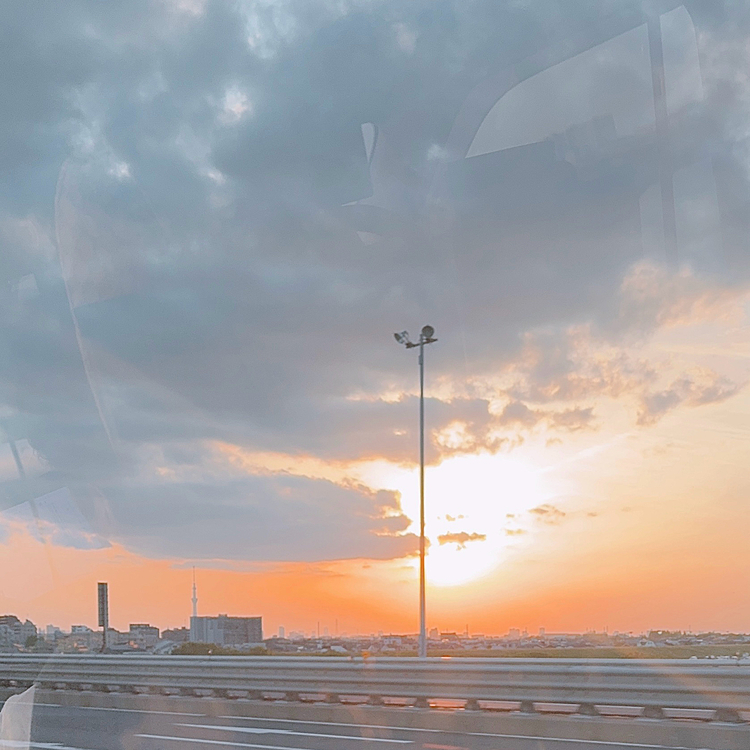 帰り、夕陽が綺麗で

スカイツリーが見えるんだけど、写真だと小さくなる〜







